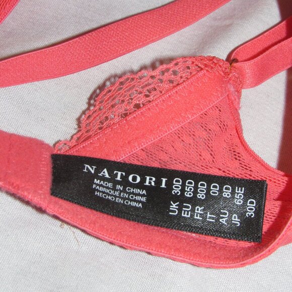 Natori 30D Bra Beyond Contour Underwire Back Closure 722286 Coral Mesh Lace - Picture 3 of 3